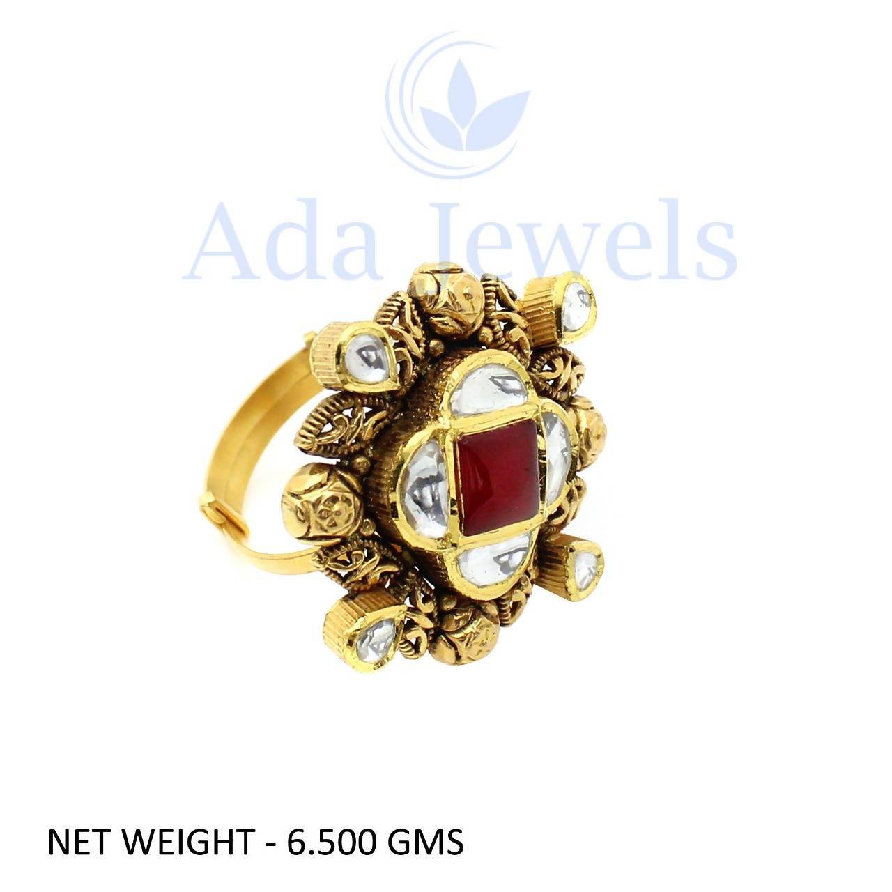 Light Weight Kundan Jadau Ring Sarafa Bazar