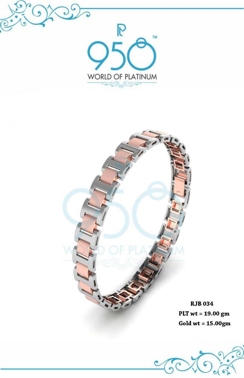 Platinum Gold Fusion Gents Bracelet Sarafa Bazar
