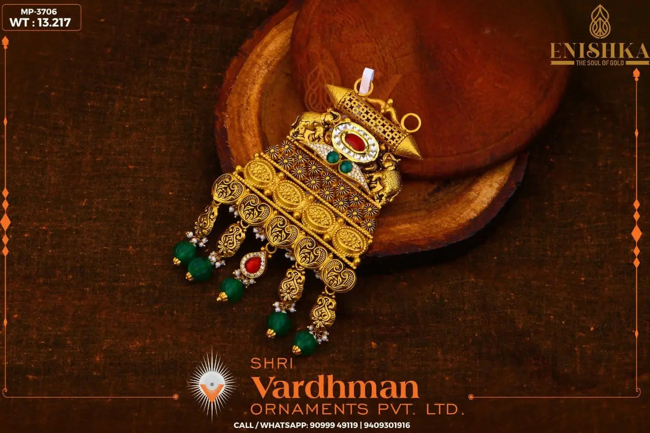 Kundan Antique Mangalsutra Pendant Sarafa Bazar India