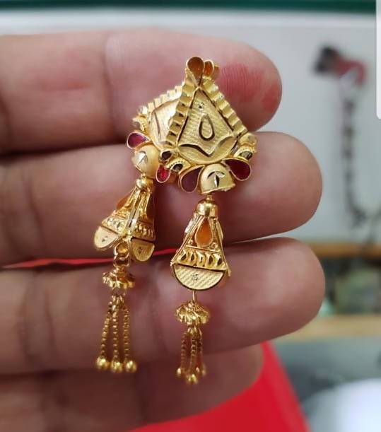 Gold Plain Jhumki Meerut Sarafa Bazar