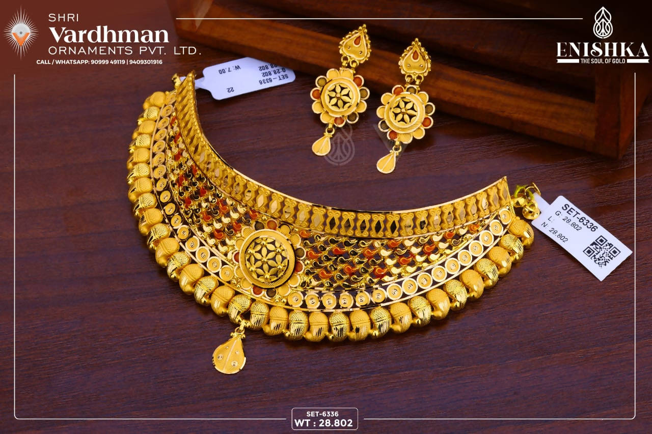 22Kt Gold Choker Sarafa Bazar India