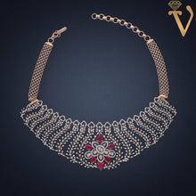 Diamond Necklace Set-NKV09370 Sarafa Bazar India