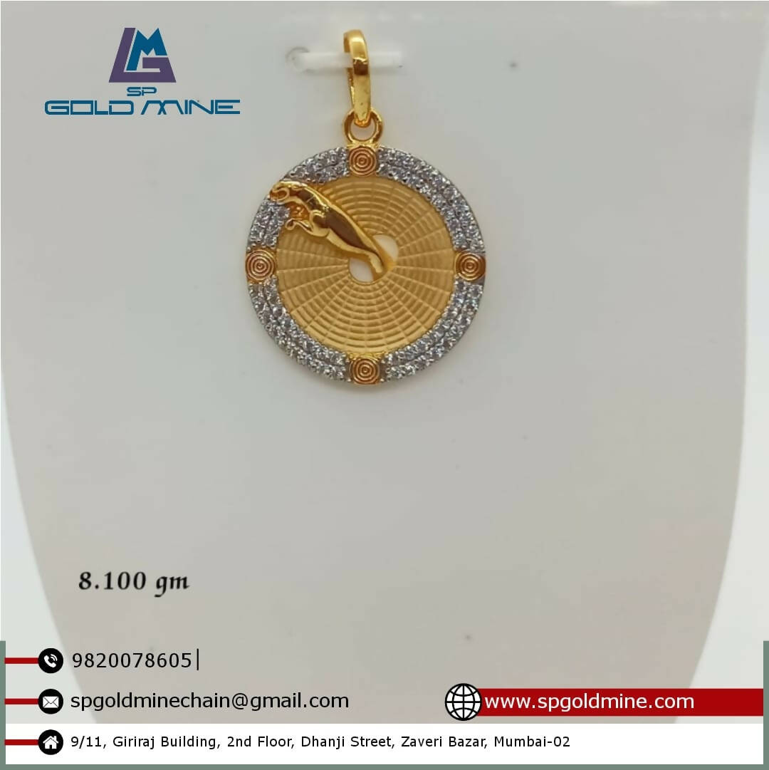 22k CZ Gents Pendant Sarafa Bazar India