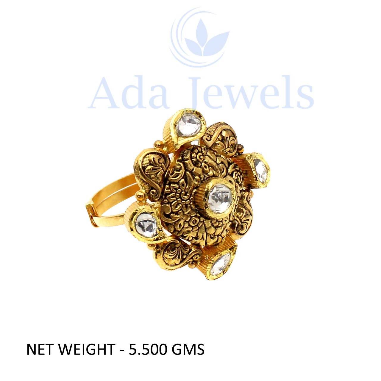 Light Weight Kundan Jadau Ring Sarafa Bazar
