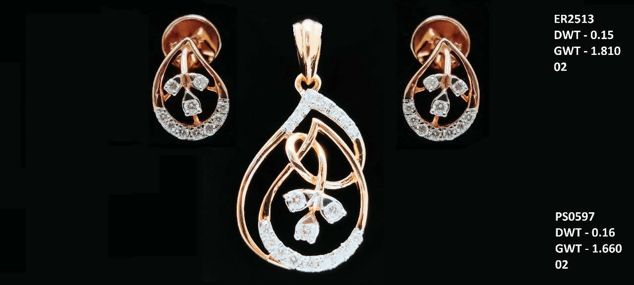 Diamond Pendant Set Sarafa Bazar India