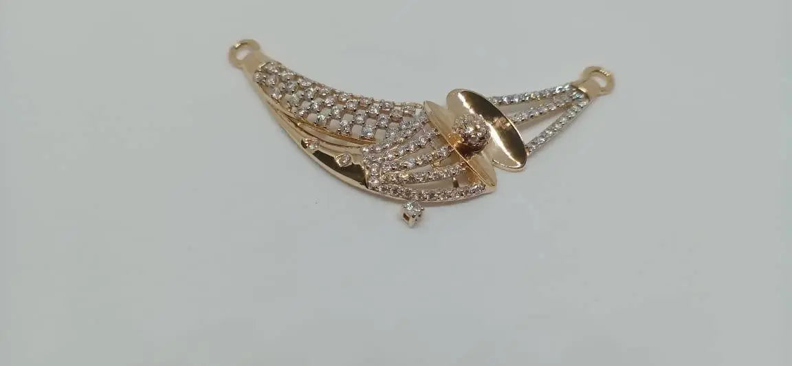 Rose Gold CZ Mangalsutra Pendant Sarafa Bazar