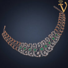 Diamond Necklace Set-NKV13660 Sarafa Bazar India