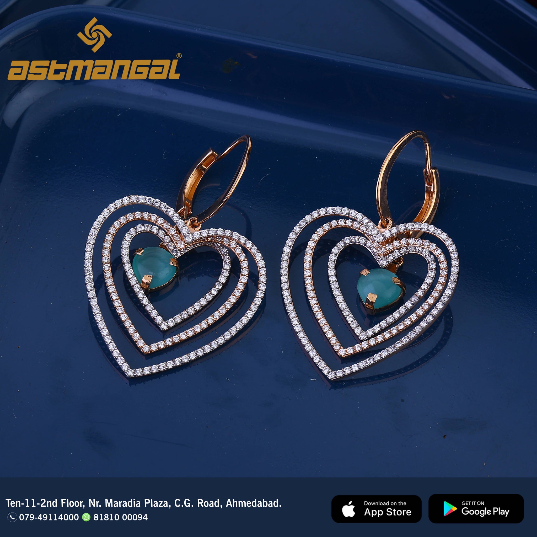 Rose Gold CZ Bali Sarafa Bazar India