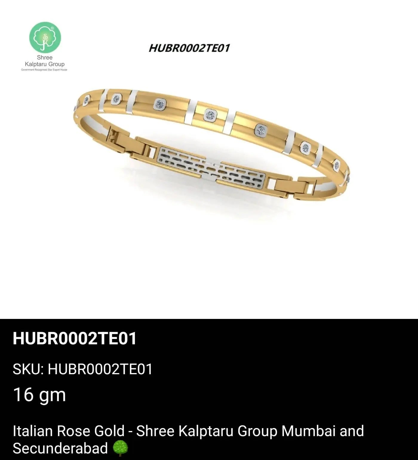 Italian Rose Gold Gents Bracelet Sarafa Bazar India