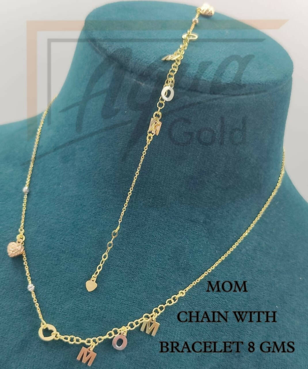 18kt Italian Ladies Chain & Bracelet 3 Sarafa Bazar India