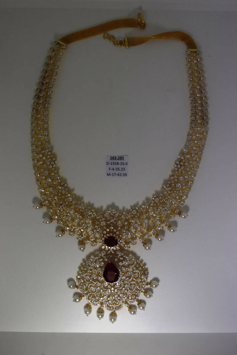 DIAMOND LONG NECKLACE Sarafa Bazar India