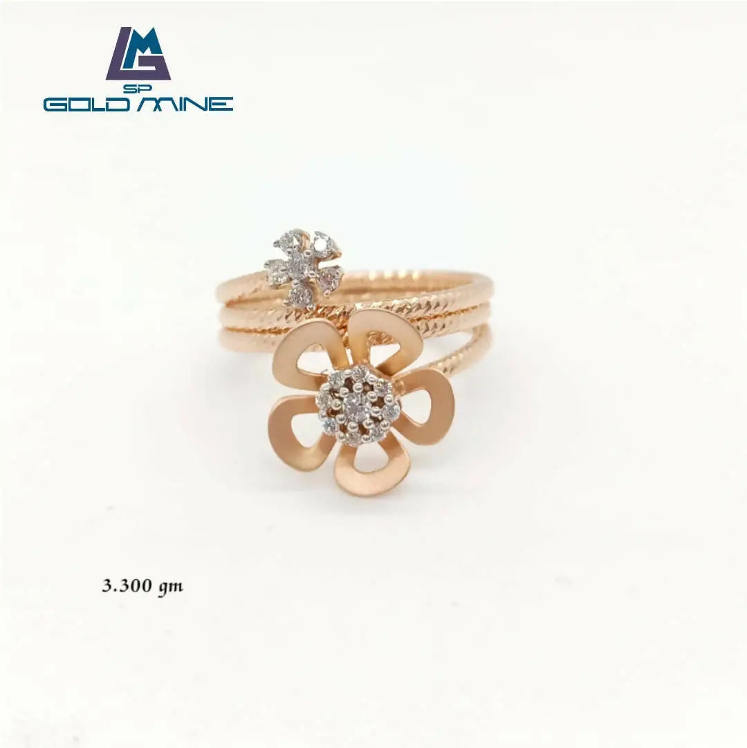 18 Kt Rose Gold Ladies Ring Sarafa Bazar India