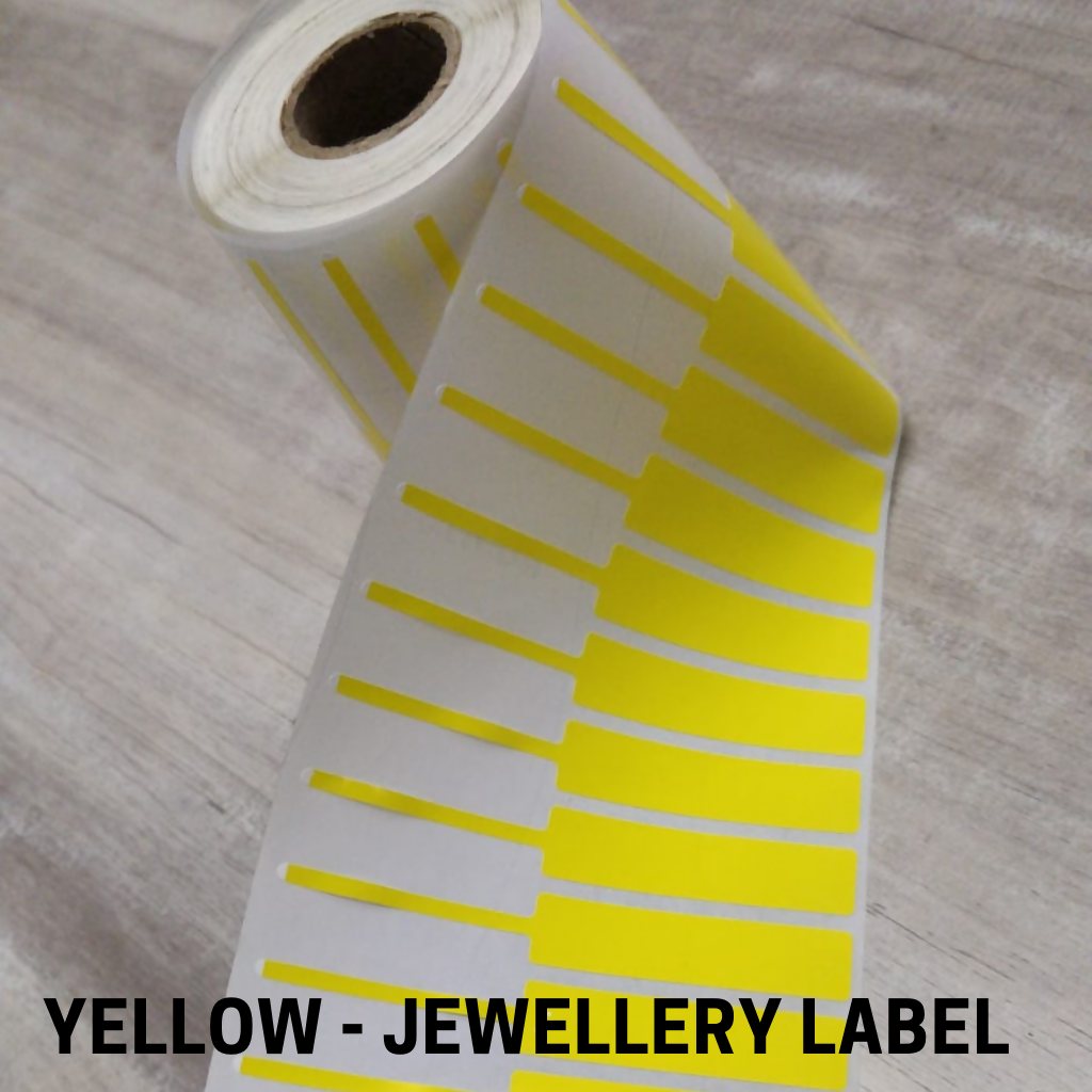 Yellow Color Plain Jewellery Labels Sarafa Bazar India