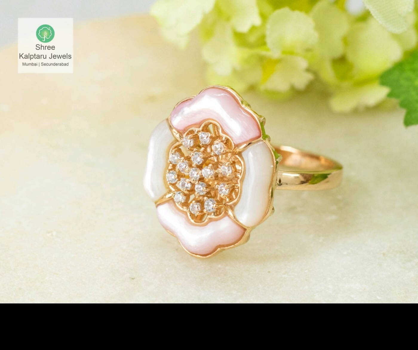 Mop Collection Rose Gold Ladies Ring Sarafa Bazar India