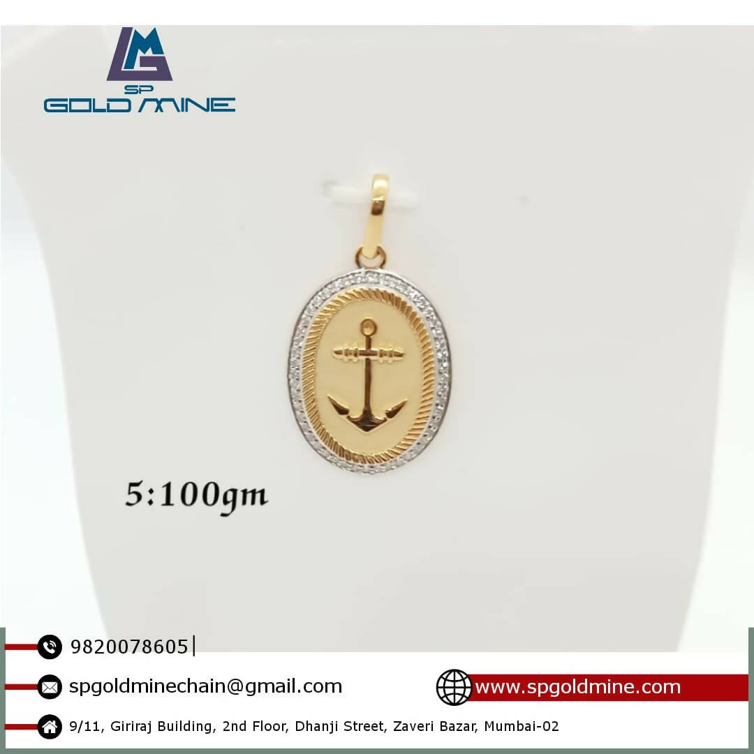 22k CZ Gents Pendant Sarafa Bazar India