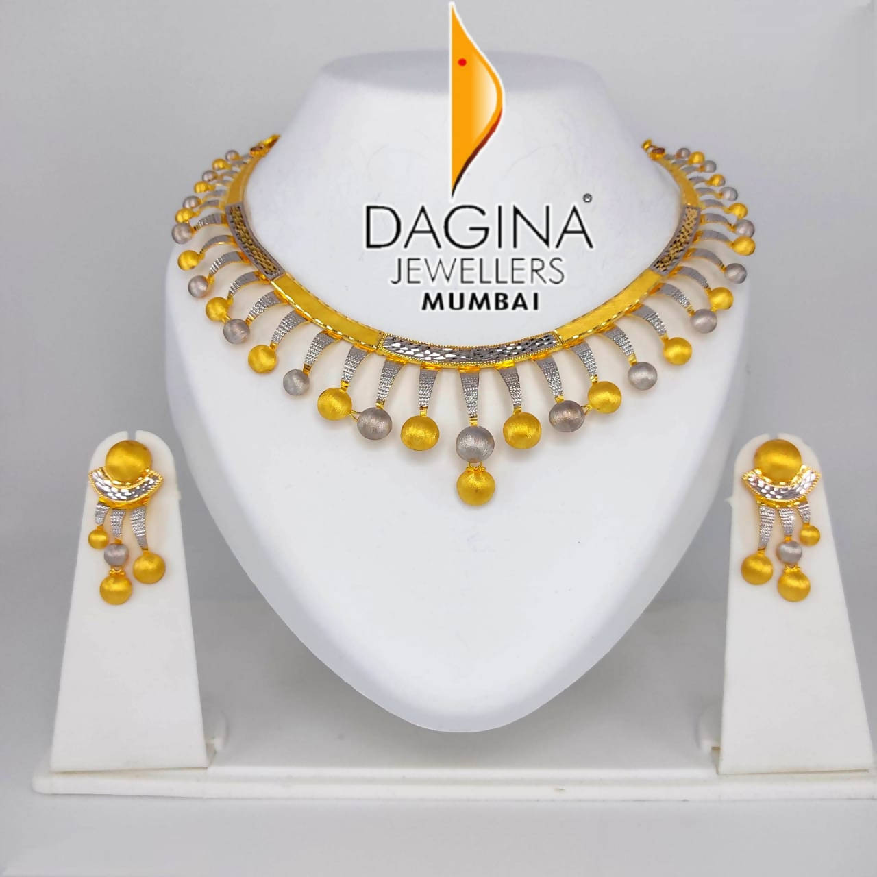 Fancy Rhodium Necklace Sarafa Bazar India