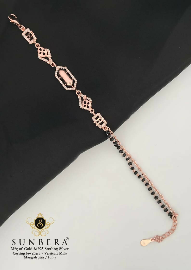 925 Silver Rose Gold Mangalsutra Barcelet Sarafa Bazar India