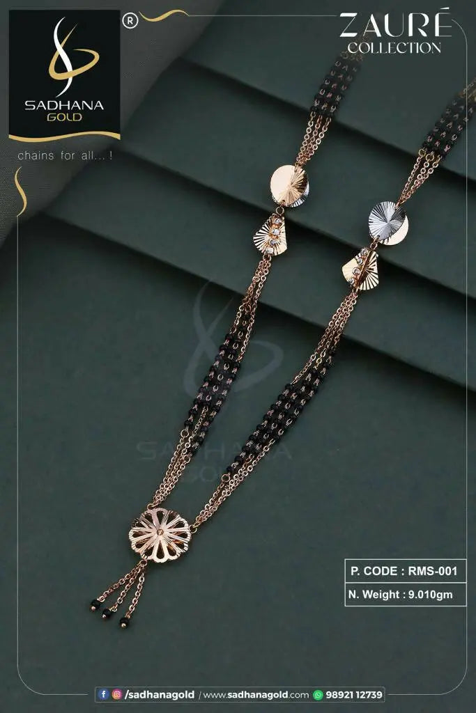 Rose Gold Italian Mangalsutra Sarafa Bazar India