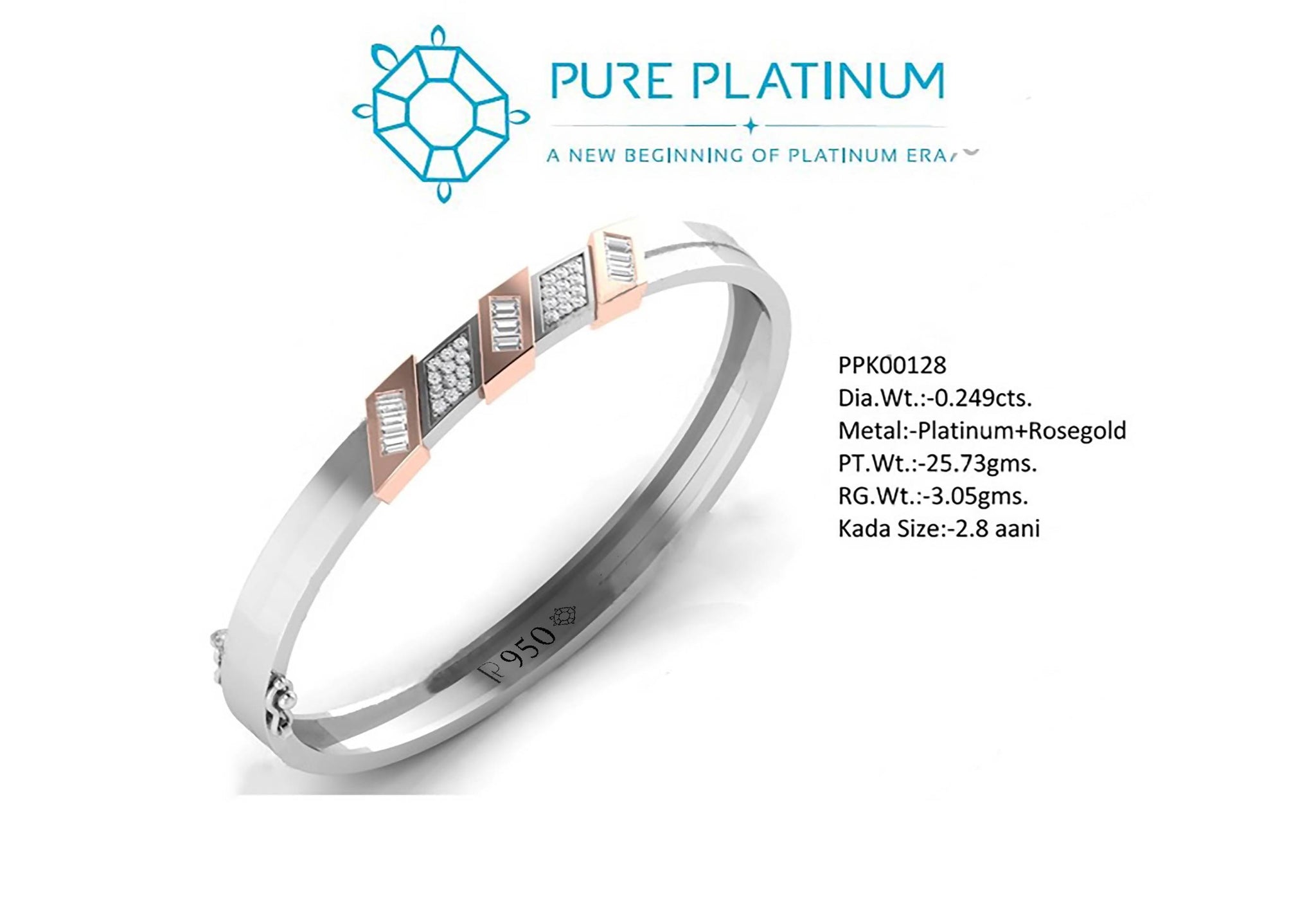 Platinum Fusion Gents Bracelet Sarafa Bazar