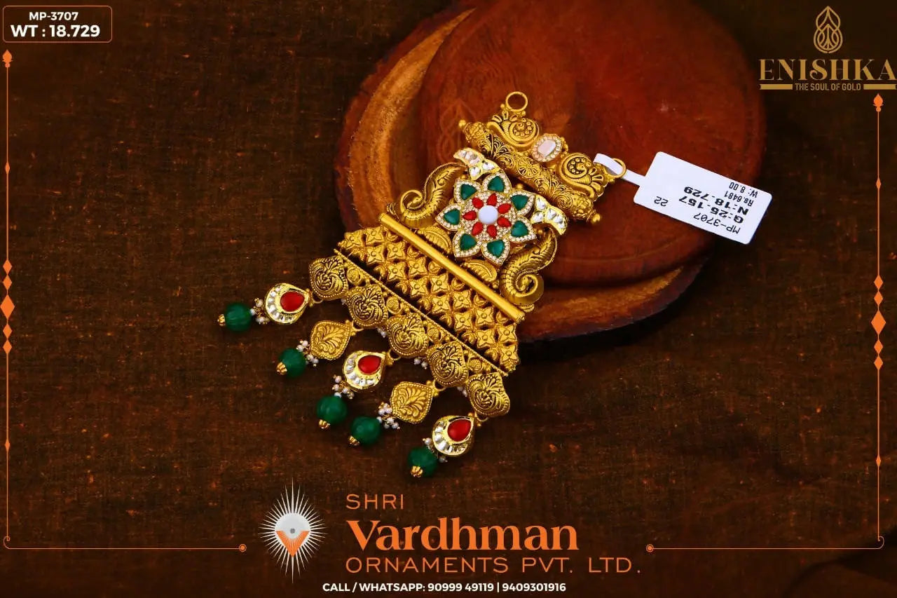 Kundan Antique Mangalsutra Pendant Sarafa Bazar India