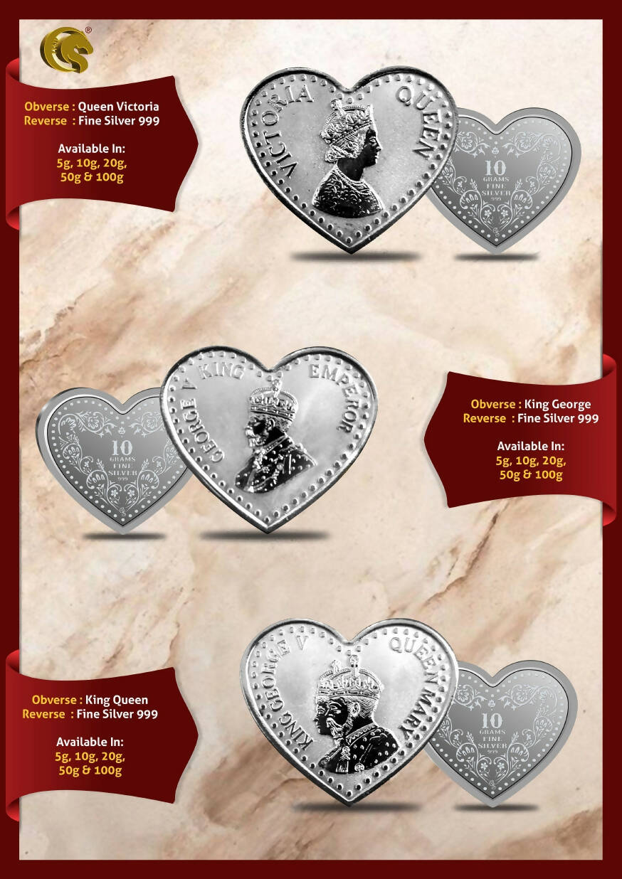Heart Shape Silver Coins Sarafa Bazar India