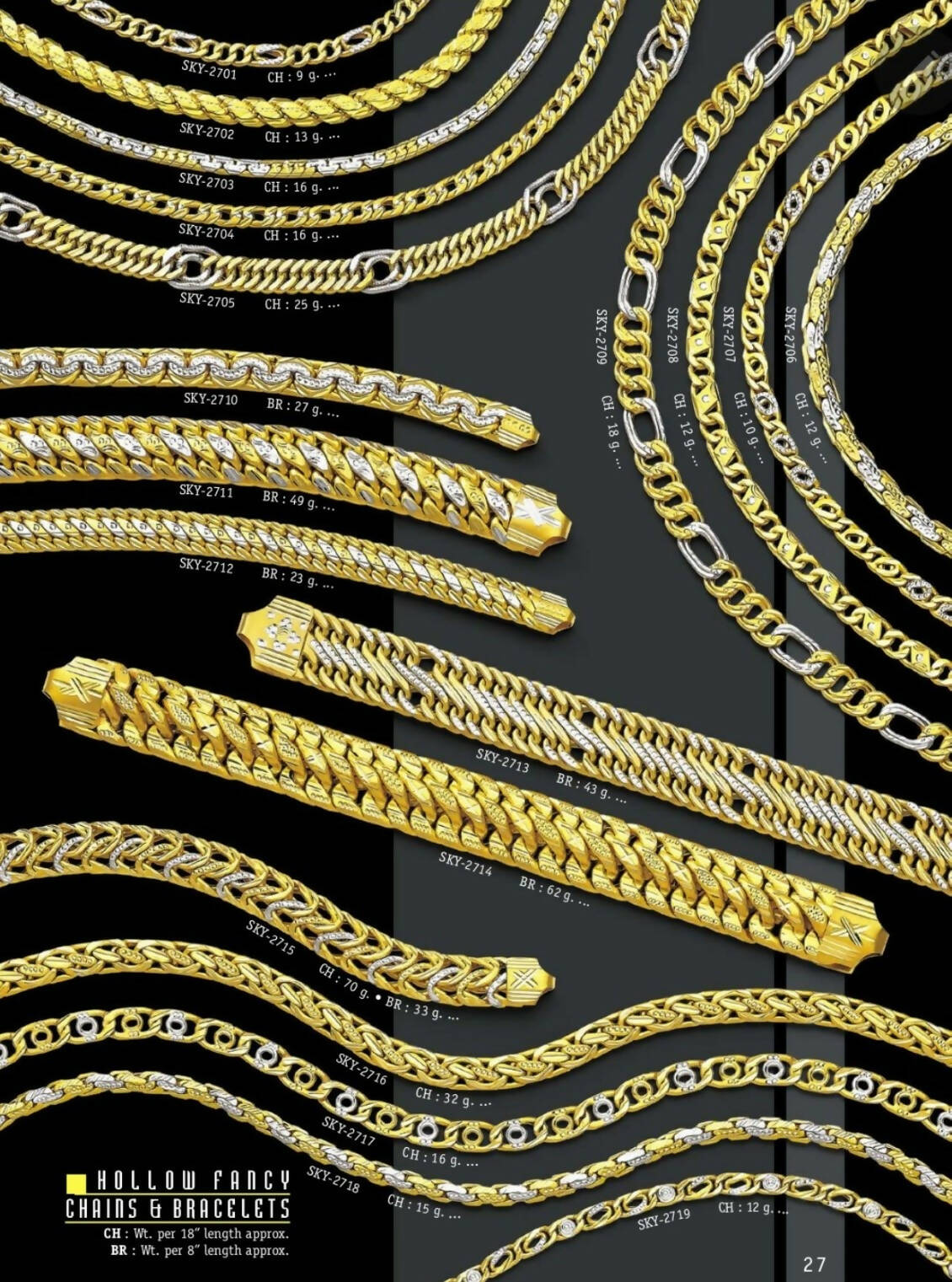 Hollow Fancy Chains & Bracelets Sarafa Bazar India