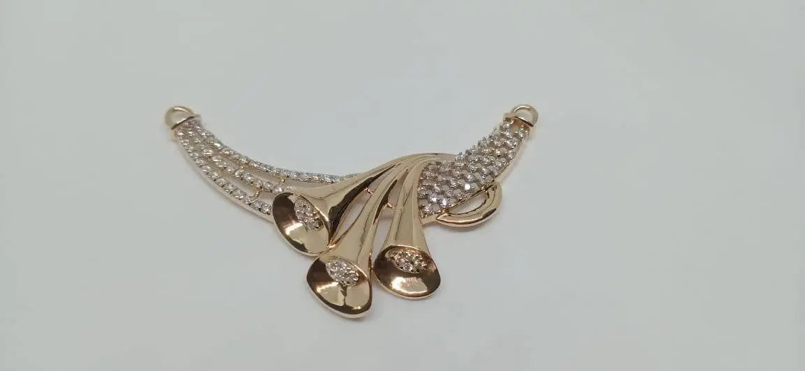 Rose Gold CZ Mangalsutra Pendant Sarafa Bazar