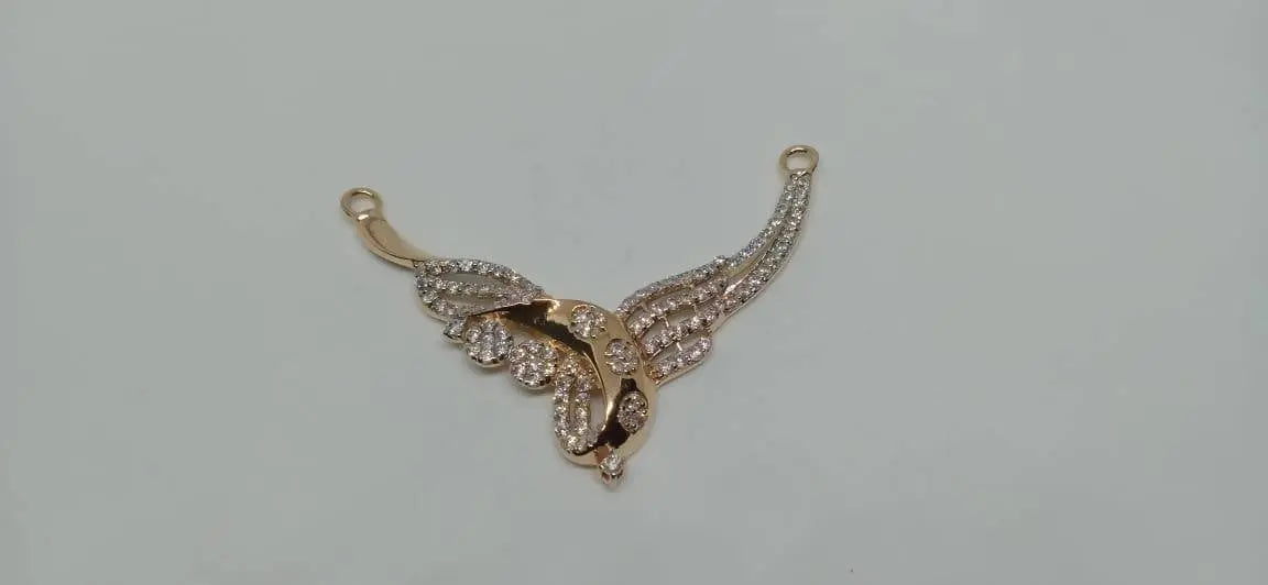 Rose Gold CZ Mangalsutra Pendant Sarafa Bazar