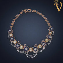 Diamond Necklace Set-NKV073384 Sarafa Bazar India