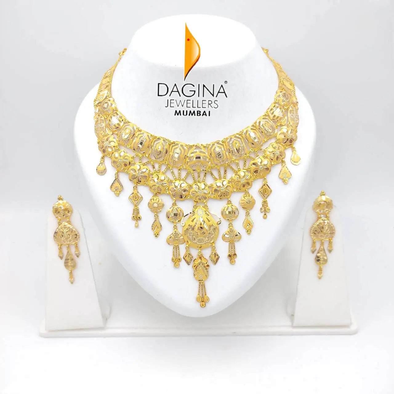 Fancy Gold Necklace Sarafa Bazar India