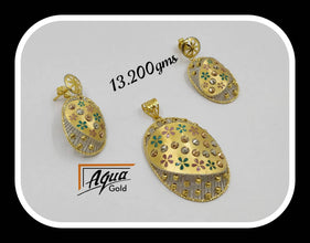 22kt Turkish Flora Pandent Sets Sarafa Bazar