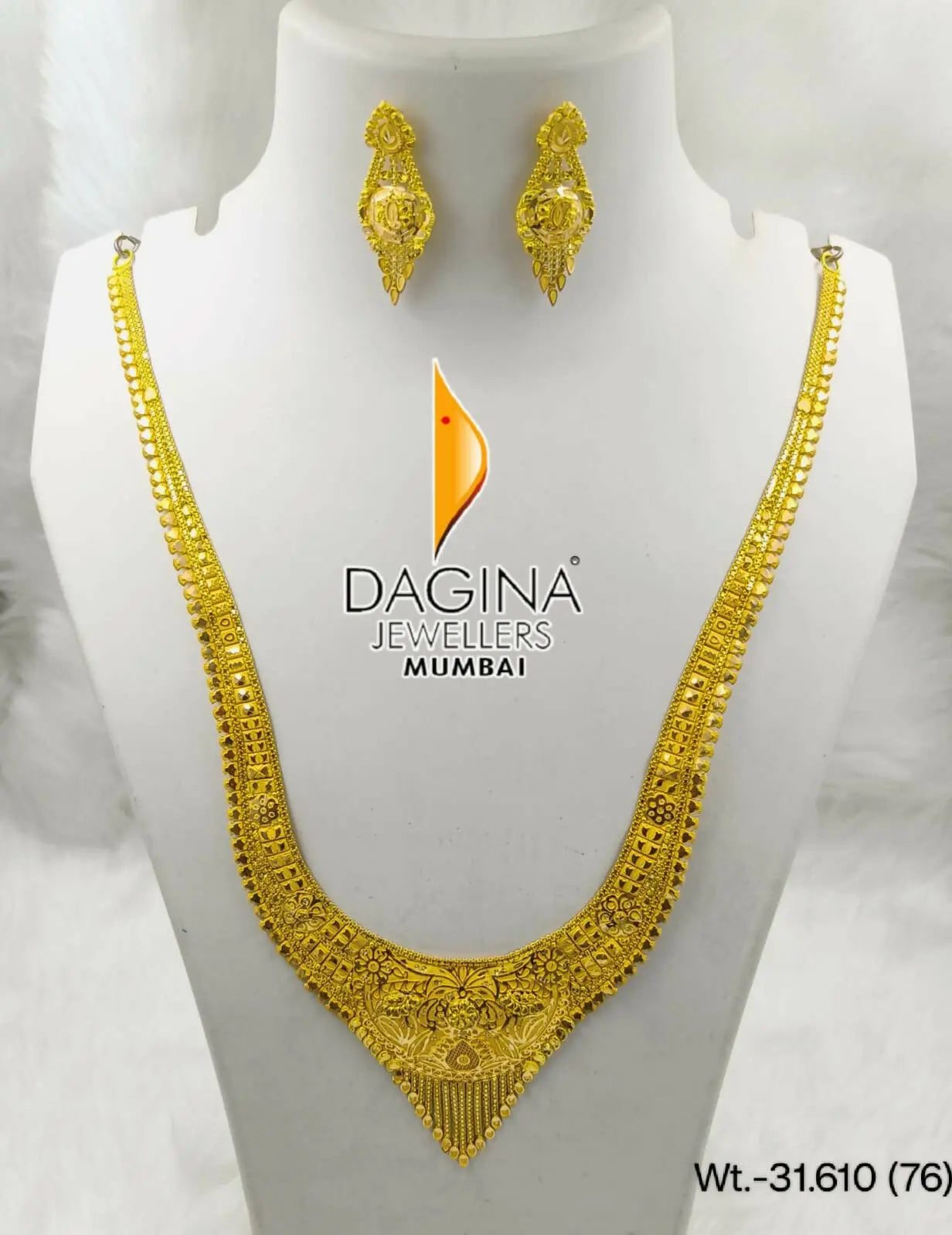 Rhodium Long Set Sarafa Bazar India