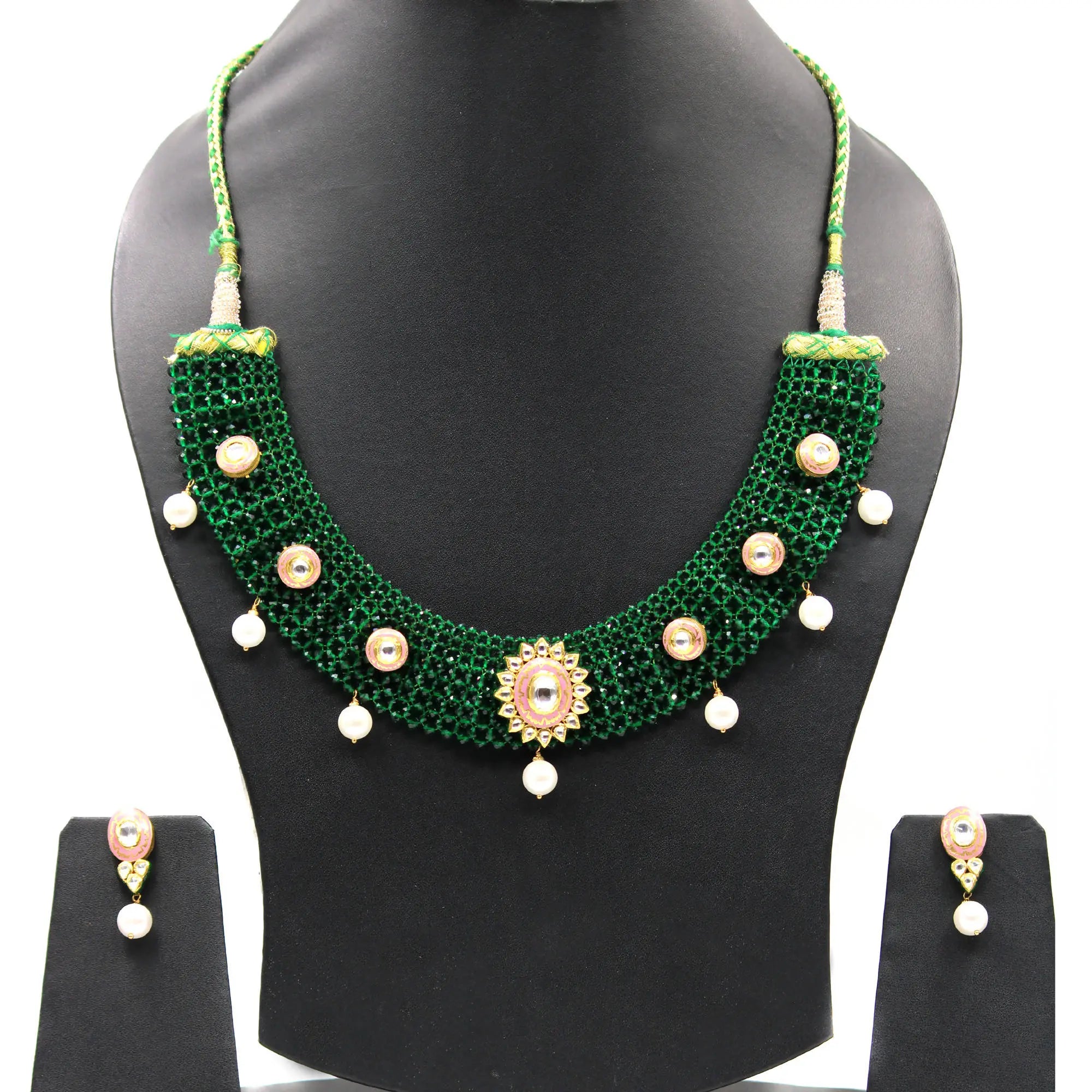 Light weight 22k Kundan Chatai Necklace Sarafa Bazar India