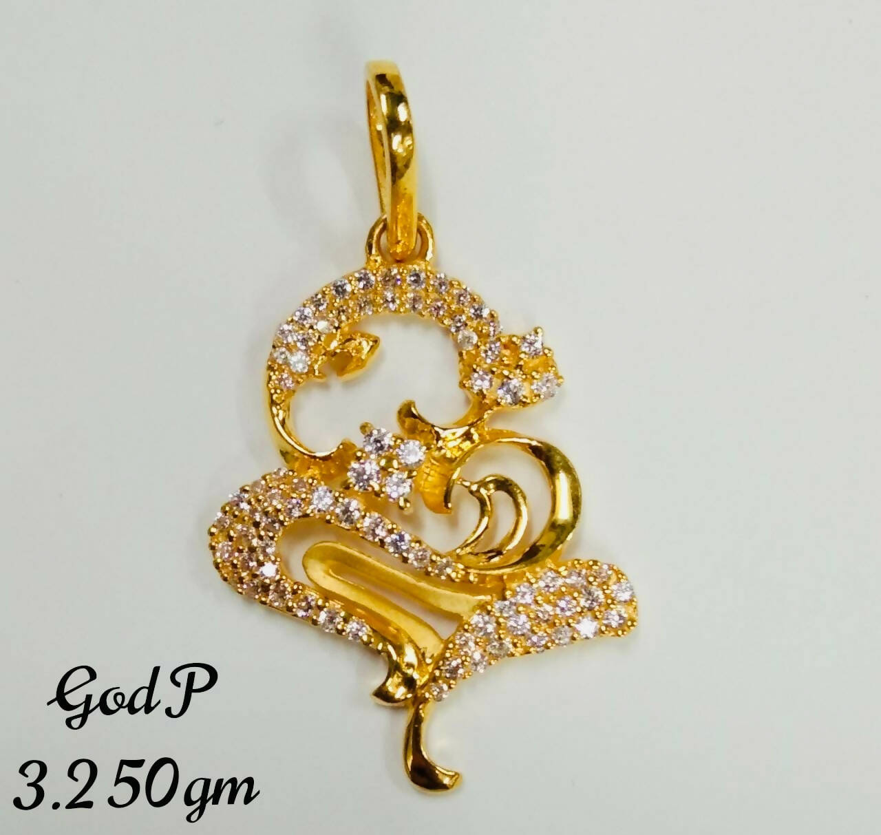 Ganesh Ji CZ God Pendant Sarafa Bazar India