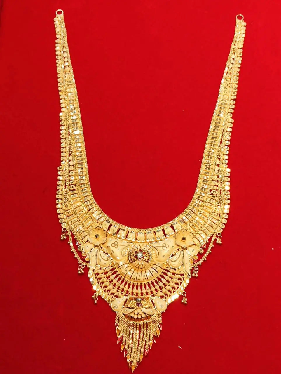 Gold Long Necklace Sarafa Bazar India