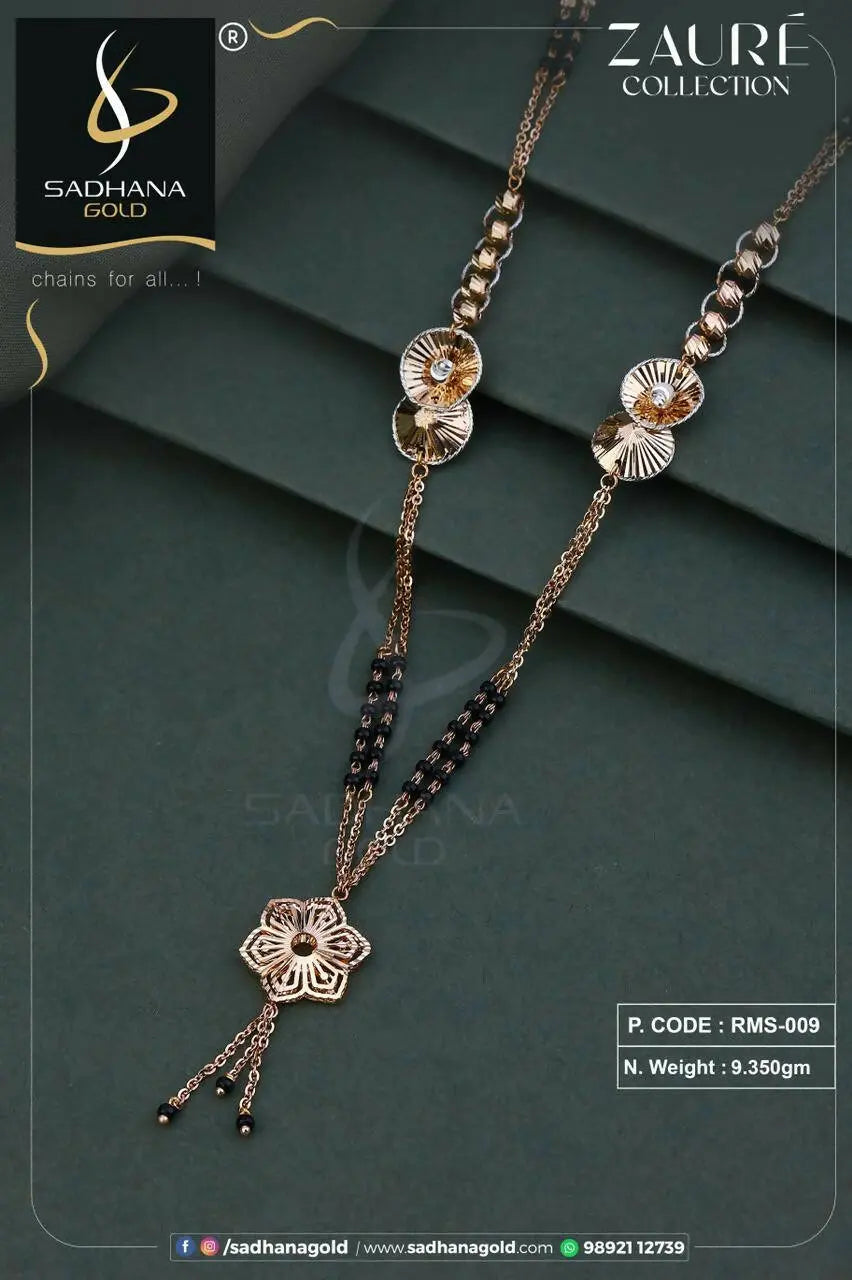 Rose Gold Italian Mangalsutra Sarafa Bazar India