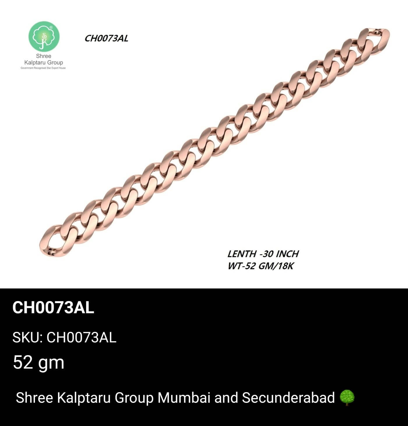 Rose Gold Gents Bracelet Sarafa Bazar India