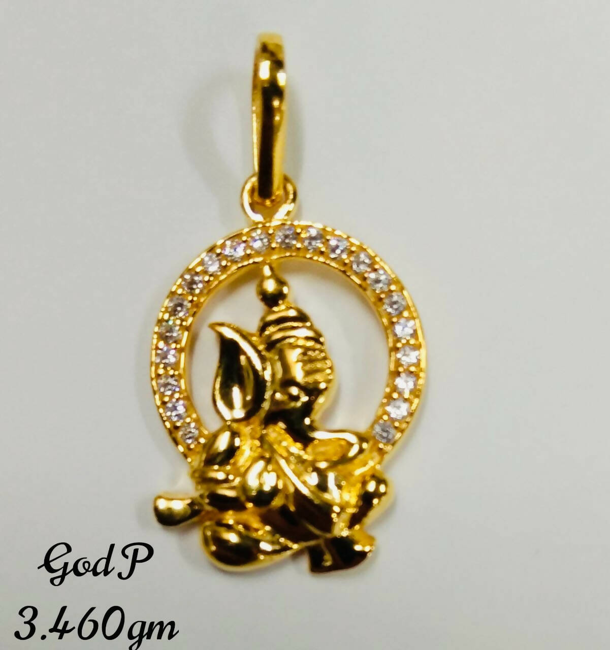 Ganesh Ji CZ God Pendant Sarafa Bazar India