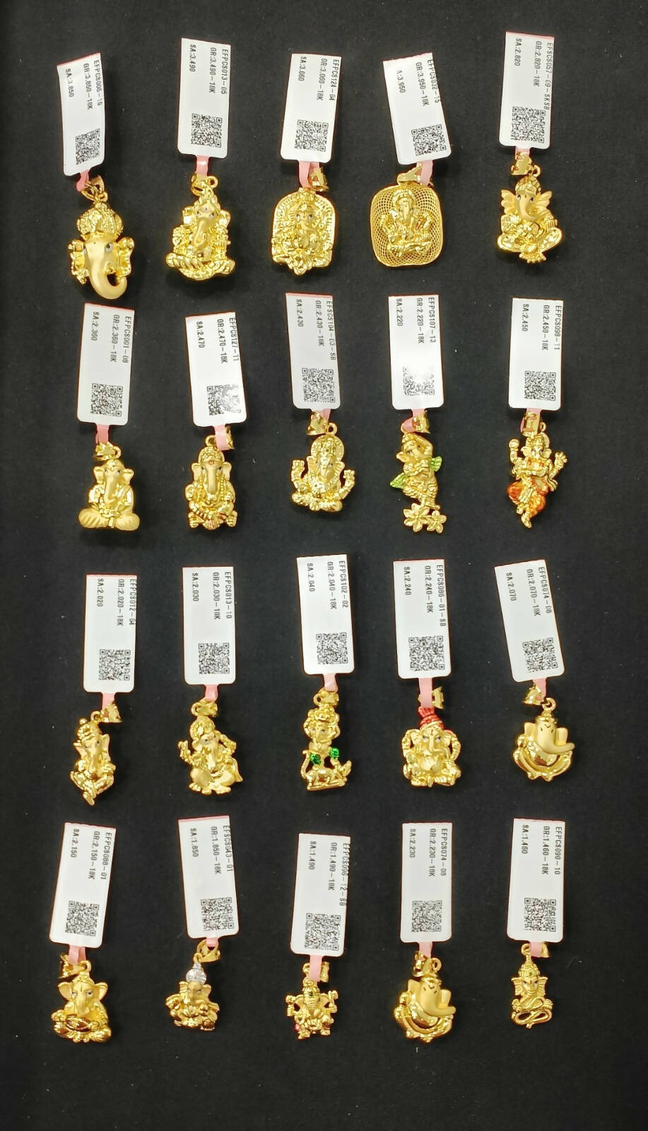 18kt Emerald Casting God Pendants Sarafa Bazar India