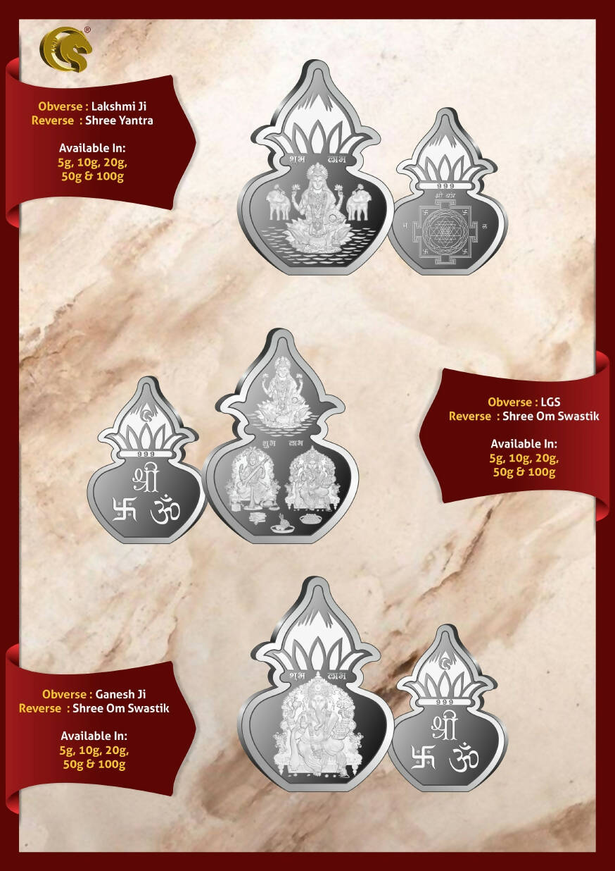 Kalash Shape Silver Coin Sarafa Bazar India