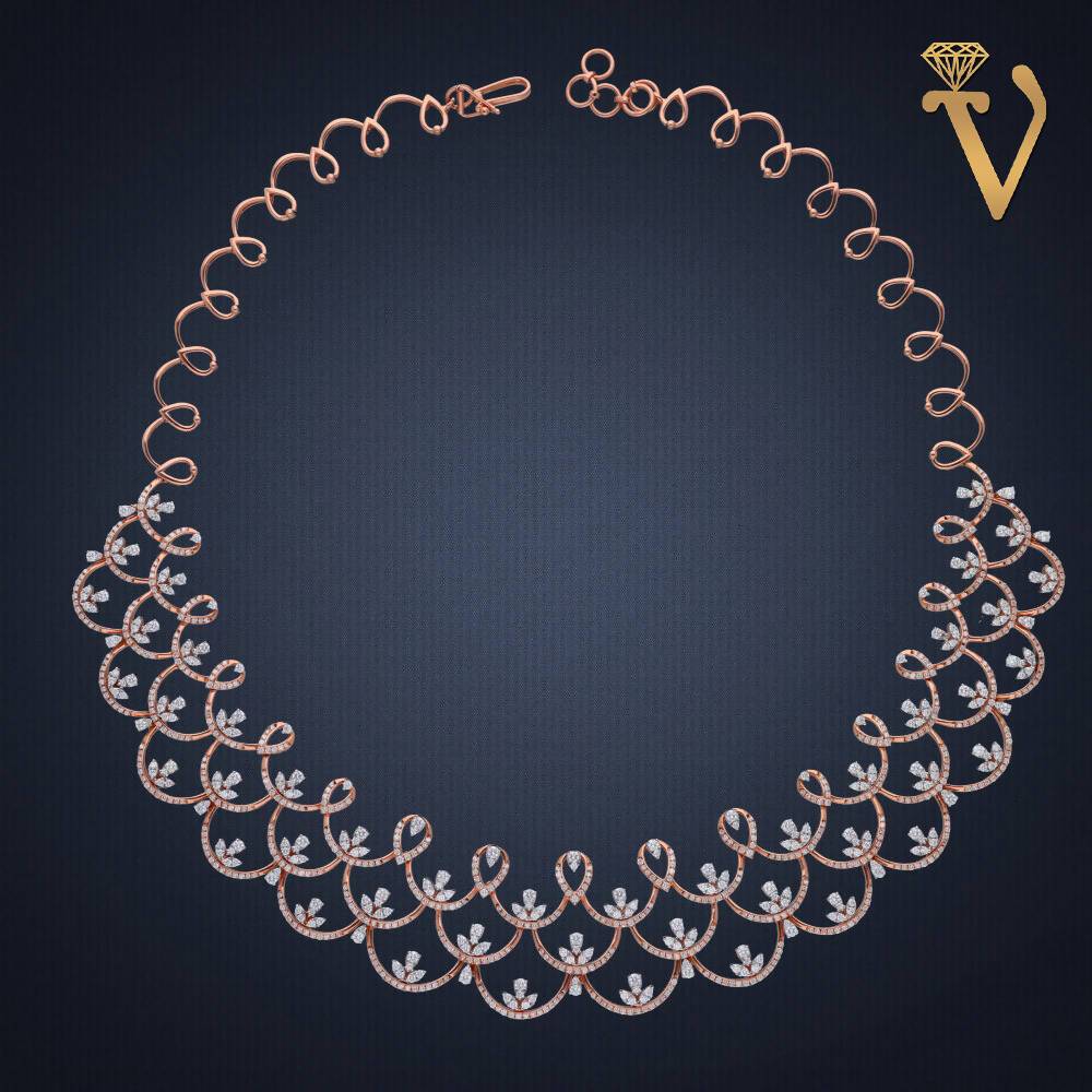 Diamond Necklace Set-NKJ05845 Sarafa Bazar