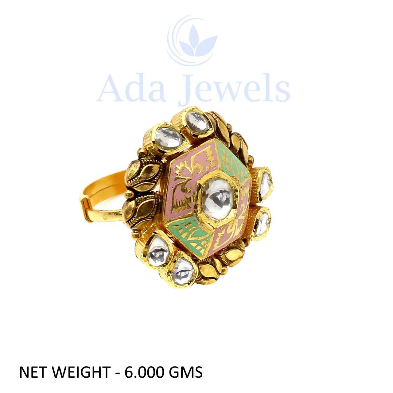 Light Weight Kundan Jadau Ring Sarafa Bazar