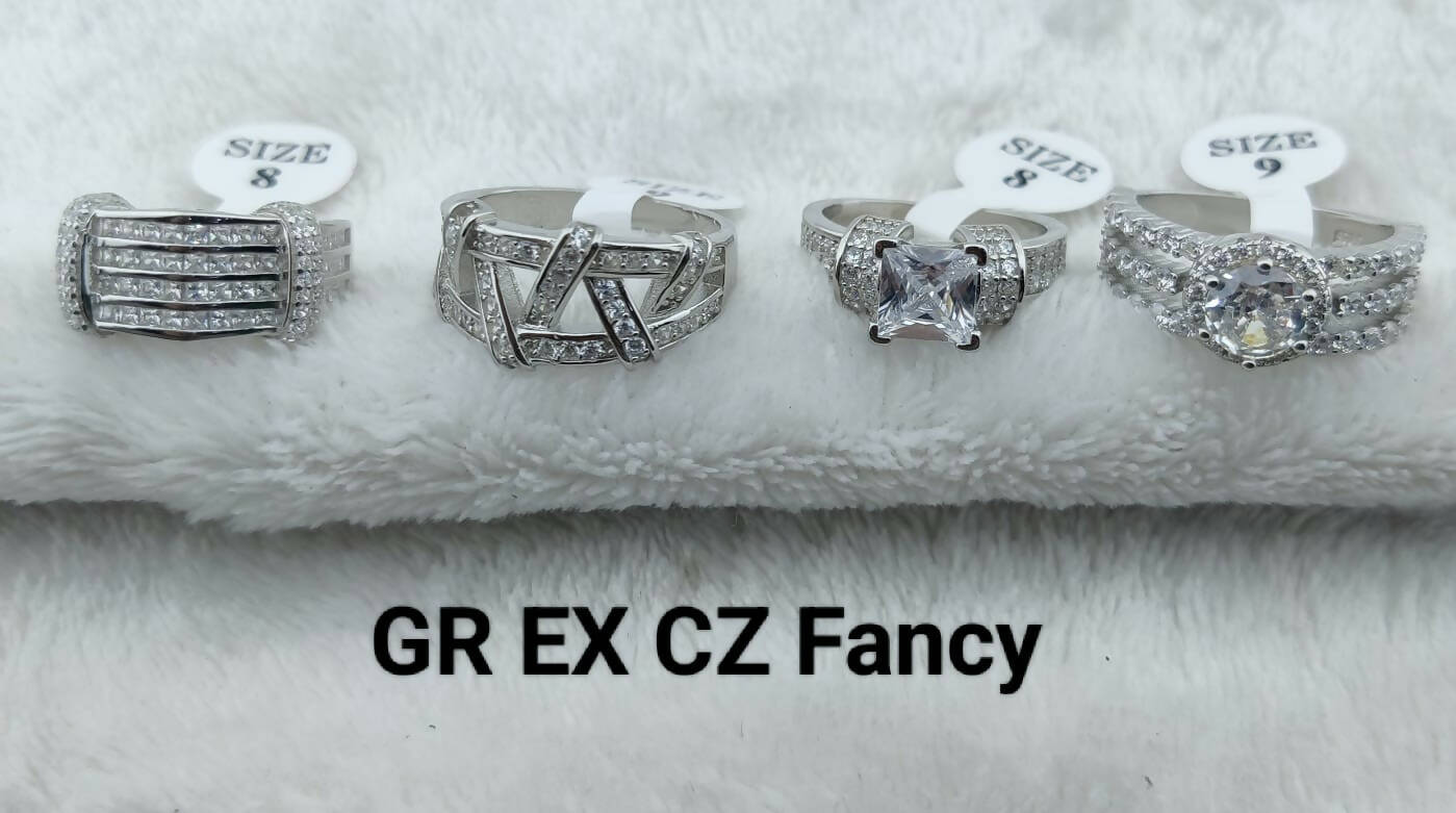 925 Silver Fancy CZ EX Gents Rings Sarafa Bazar India