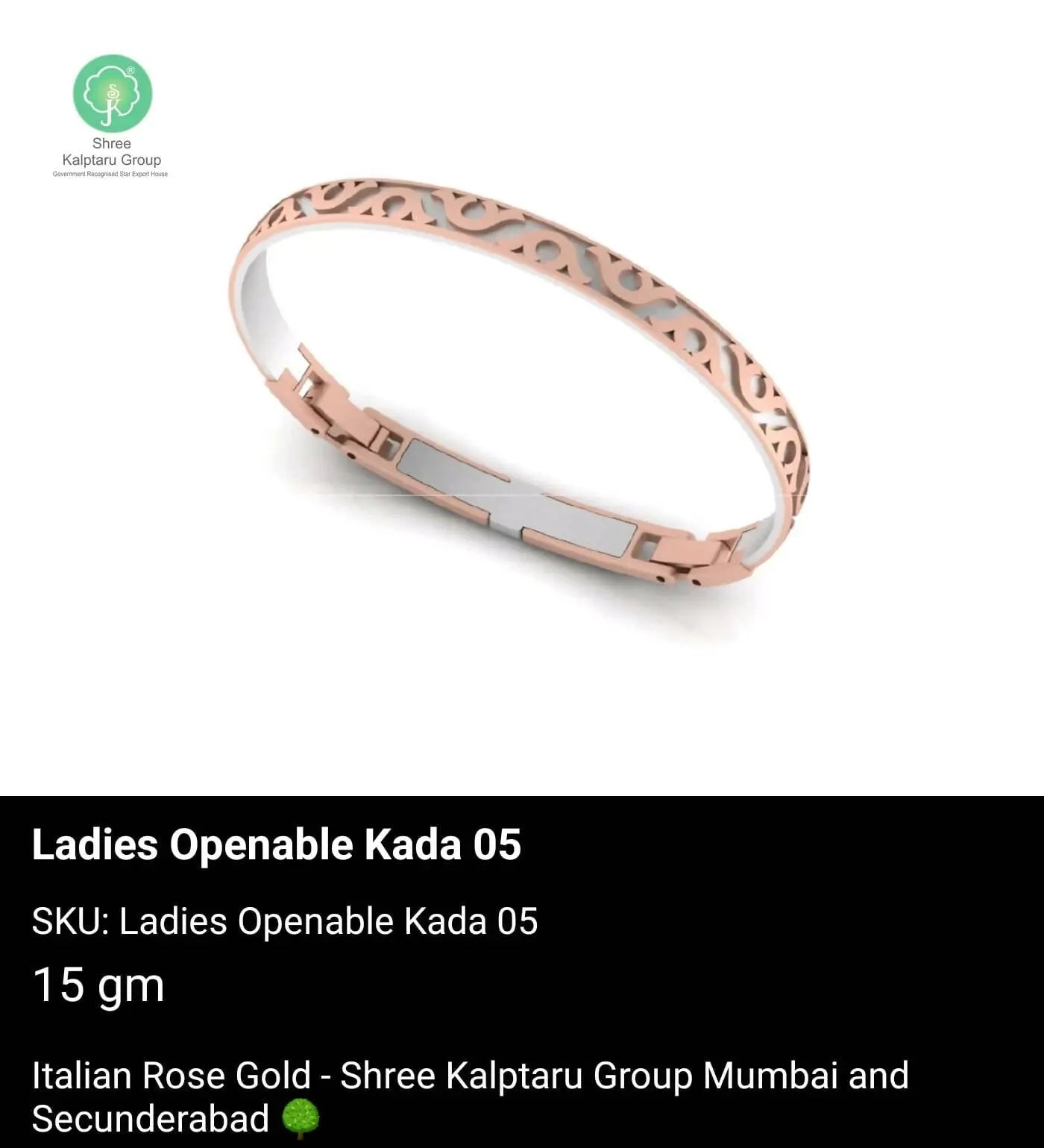 Italian Rose Gold Gents Bracelet Sarafa Bazar India