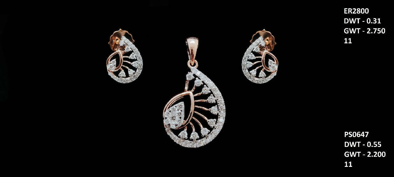 Diamond Pendant Set Sarafa Bazar India