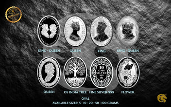 Oval Shape Silver Coins 999 | Omkar Mint Sarafa Bazar