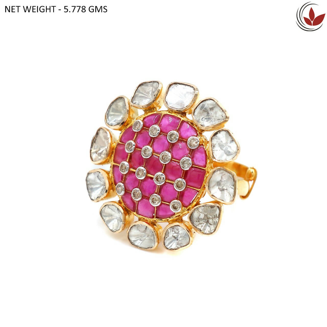 14kt Polki Ladies Rings Sarafa Bazar India