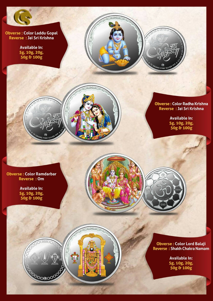 Color Round Shape Silver Coins Sarafa Bazar India