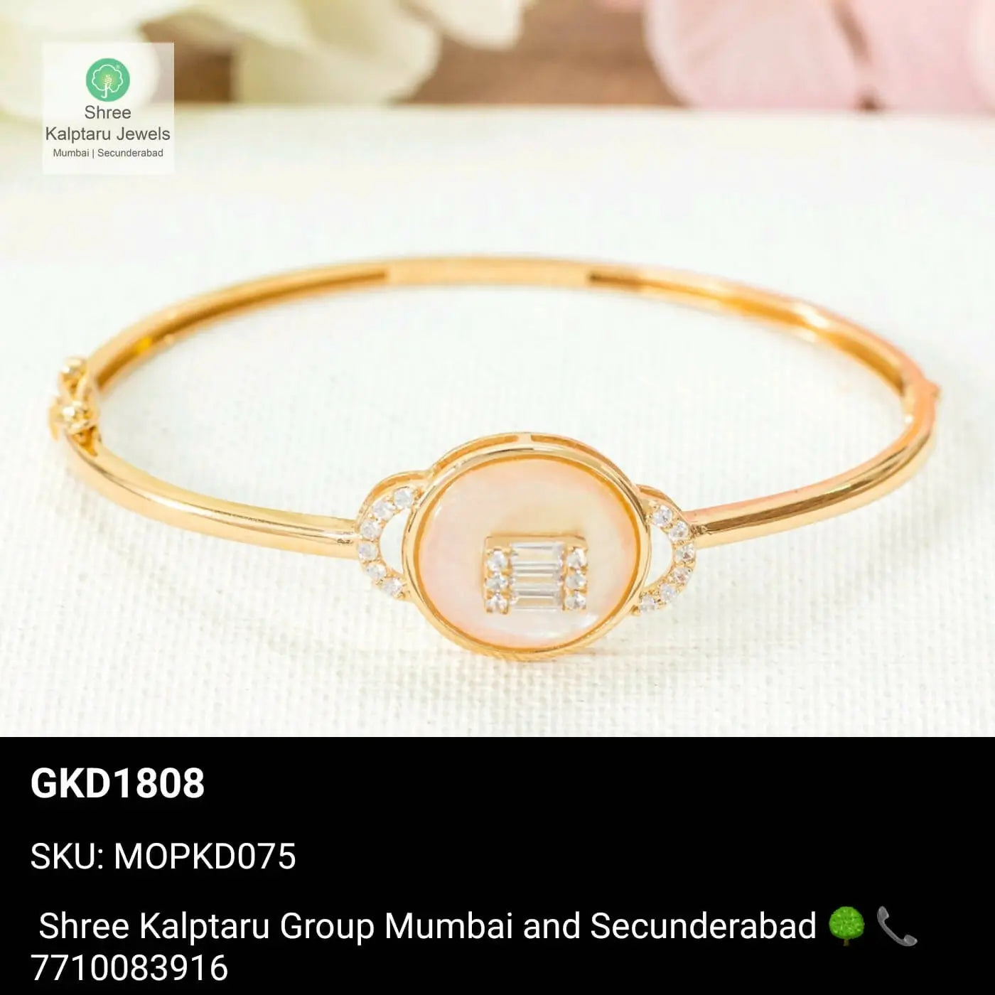 18kt Rose Gold Ladies Bracelet Sarafa Bazar India