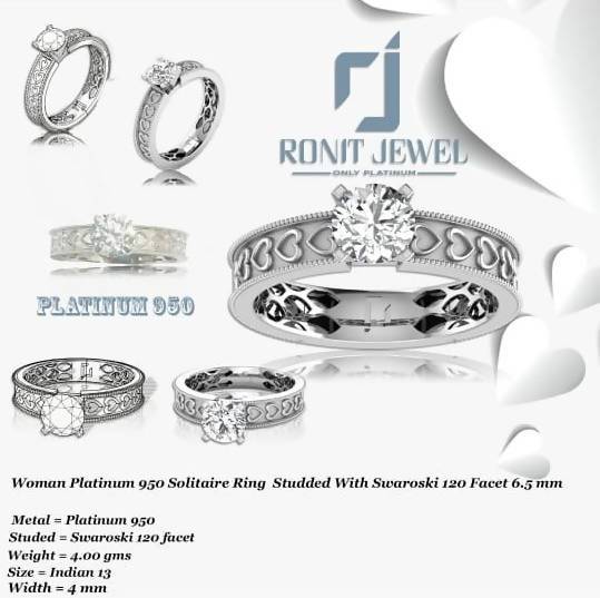 Swarovski Platinum Ladies Ring Sarafa Bazar